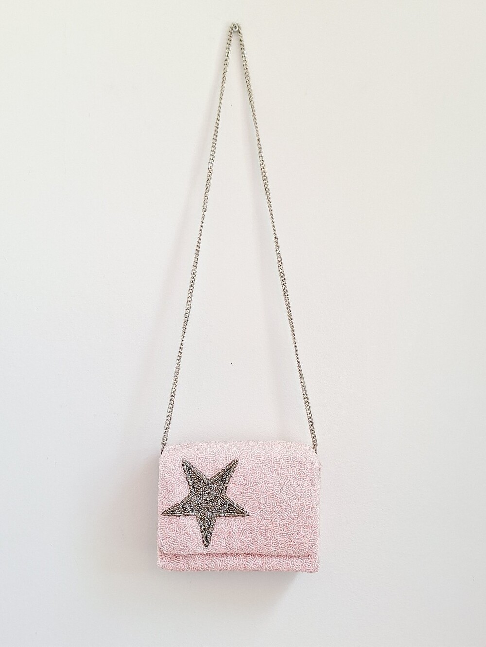 Tiana Designs Beaded Pink Star Crossbody Bag